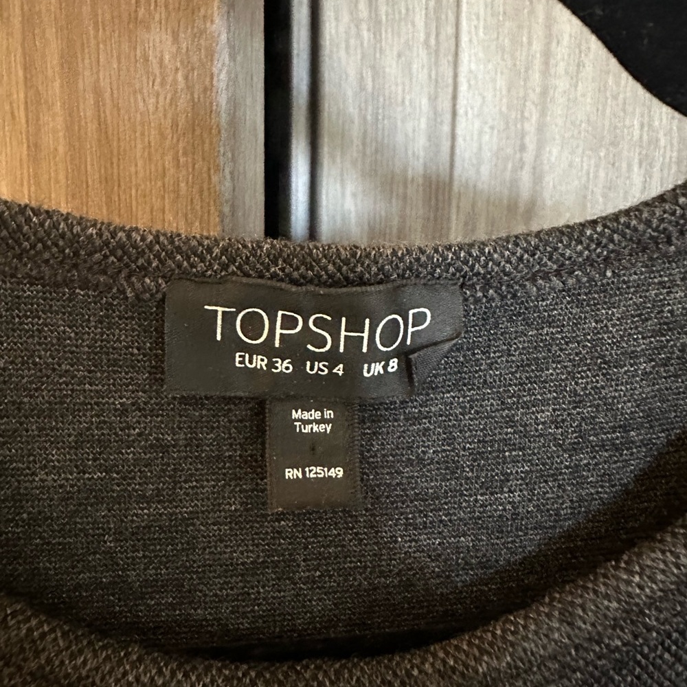 *****SOLD***** Topshop Charcoal Mini Dress - Picture 3 of 4
